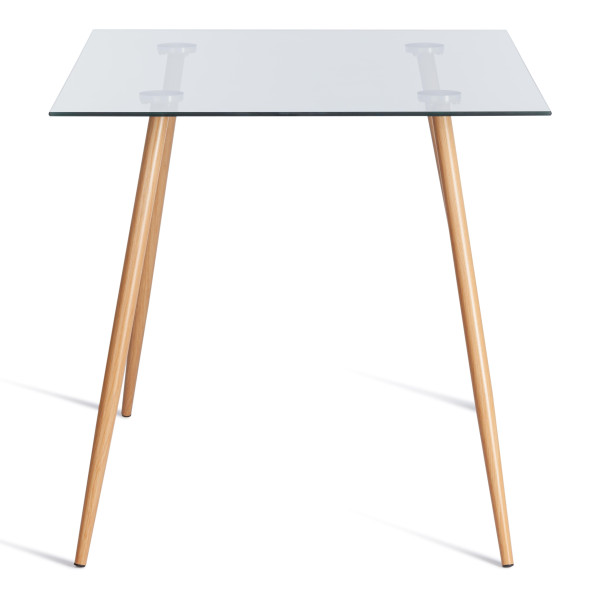 Стол SOPHIA (mod. 5003) металл/стекло (8мм), 110 х 80 х 75 см, бук/прозрачный фото № 2