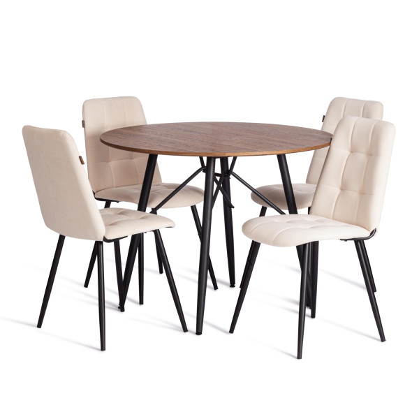 Стул обеденный Asti разборный, флок , 47х54х86, молочный, 4 фото № 9