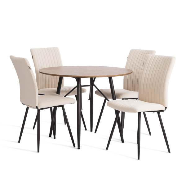 Стул обеденный Monte Carlo флок , 48х55х93, молочный/черный, 4 фото № 14