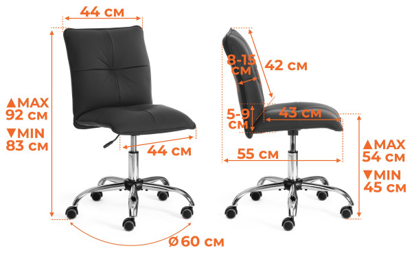 Кресло Azura кож/зам, черный, 36-6 фото № 11