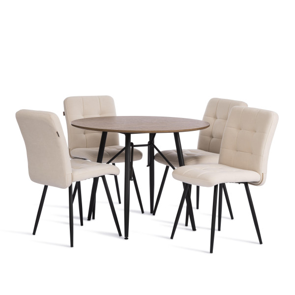 Стул обеденный Medeo флок , 47х56х89, молочный/черный, 4 фото № 9