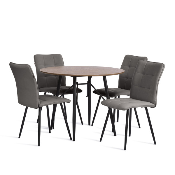 Стул обеденный Bari флок , 46х55х89, серый/черный, 29 фото № 10