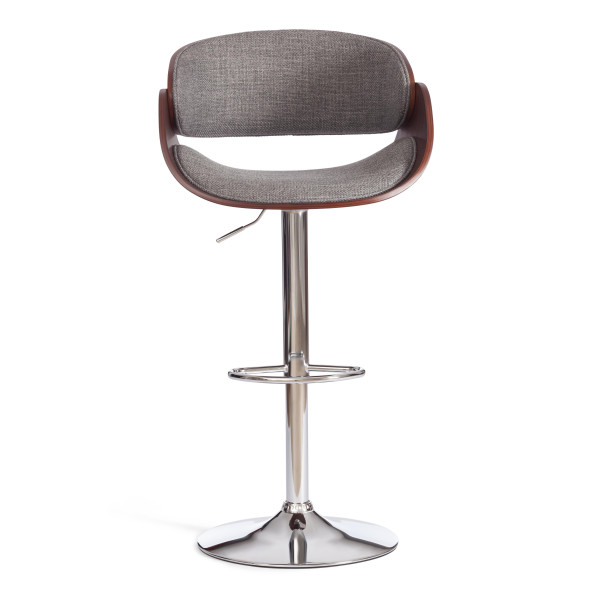 Барный стул LANDO (mod.4036) металл/дерево/ткань, 59х51х93-114 см, высота сиденья 62-83 см, серый/орех/хром, Aimcasa 28 фото № 5
