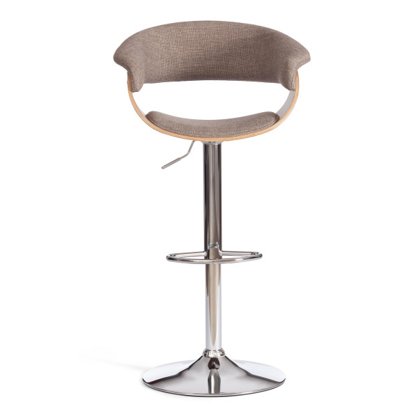 Барный стул VIMTA (mod.4021S) металл/дерево/ткань, 60х51х91,5-112,5 см, выс. сид. 61,5-82,5 см, бежевый/натур./хром, Aimcasa 5 фото № 5