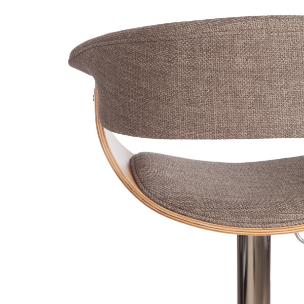 Барный стул VIMTA (mod.4021S) металл/дерево/ткань, 60х51х91,5-112,5 см, выс. сид. 61,5-82,5 см, бежевый/натур./хром, Aimcasa 5 фото № 10