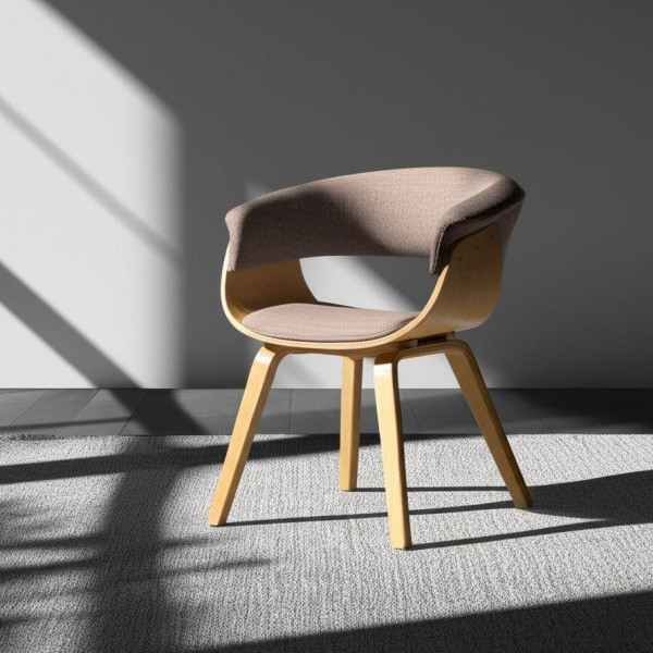 Стул VIMTA (mod.8021) дерево / ткань, 69х56х77 см, натуральный/бежевый, Aimcasa 5 фото № 12