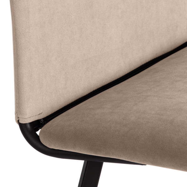 Стул обеденный La Rousse флок , 49х50х93, бежевый/черный, 7 фото № 8