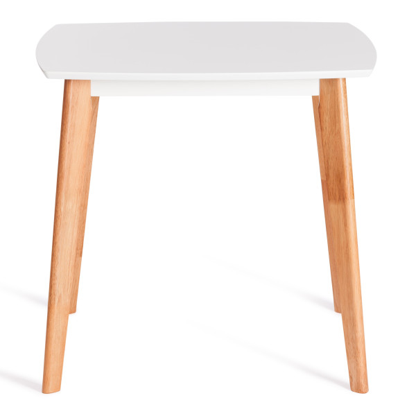 Стол обеденный Claire квадратный столешница МДФ, опоры дерево гевея, белый / натуральное дерево, 80 x 80 x 75см фото № 2