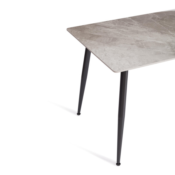 Стол обеденный Austen (mod. LDT-300 RION) столешница керамика (глянцевая) / опоры металл, серый/чёрный, 80х120х75 см фото № 4