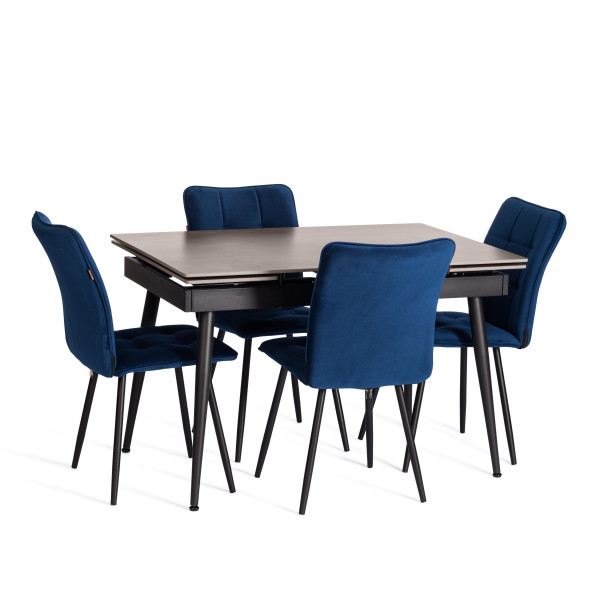 Стол обеденный Lord grey (mod.John table) столешница керамика (матовая) /опоры металл, светло-серый/чёрный, 30х120х30 см фото № 7