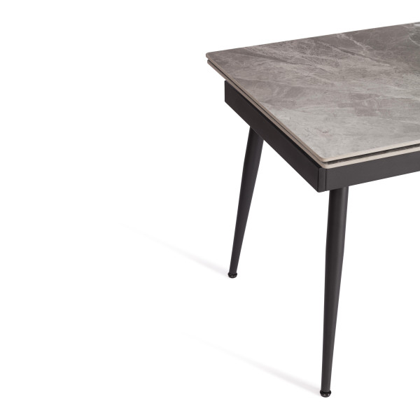 Стол обеденный Lord grey (mod.John table) столешница керамика (глянцевая) / опоры металл, серый/чёрный, 30х120х30 см фото № 8