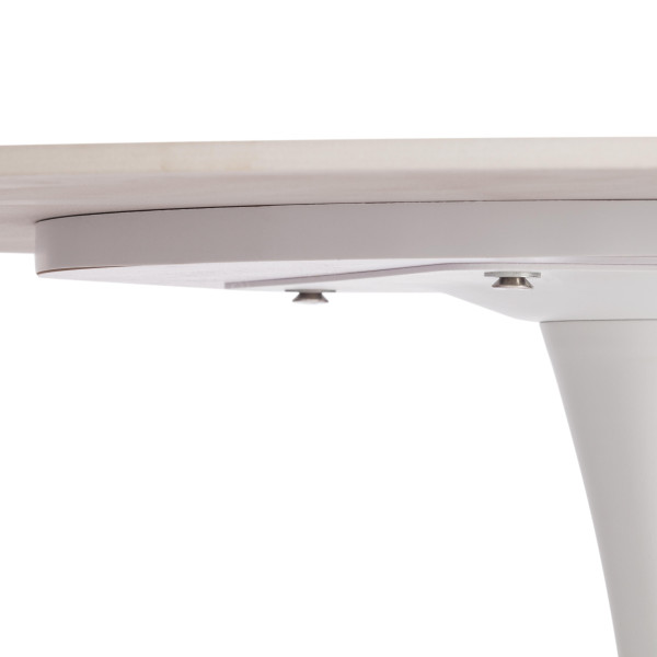 Стол обеденный Tulip (LDT-046 CT-6022-A1) столешница керамика (глянцевая) / опоры металл, белый/черный, 90х75 см фото № 3