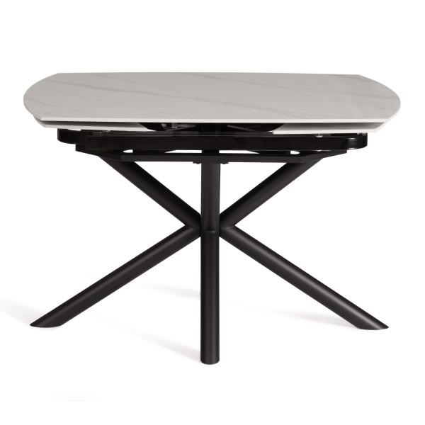 Стол обеденный Winston (mod.LDT-507 OKT-2462) столешница керамика (глянцевая) / опоры металл, белый/черный, 30х120х30 см фото № 3