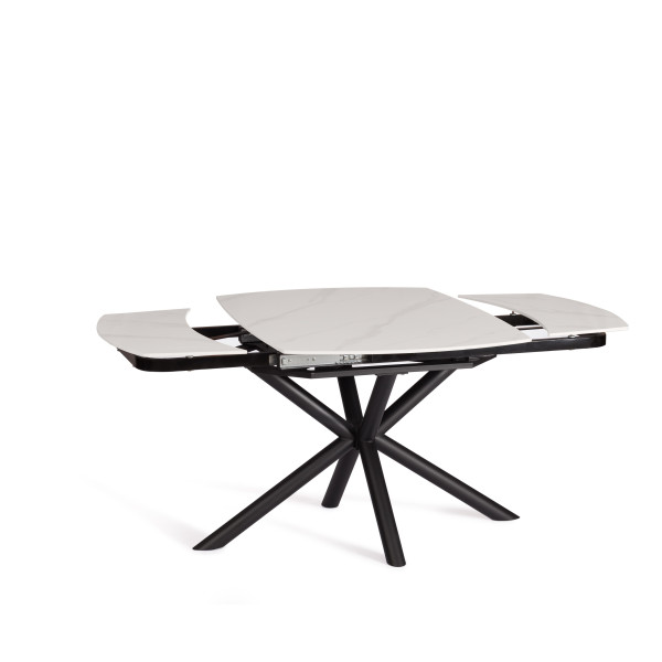 Стол обеденный Winston (mod.LDT-507 OKT-2462) столешница керамика (глянцевая) / опоры металл, белый/черный, 30х120х30 см фото № 6