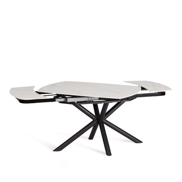 Стол обеденный Winston (mod.LDT-507 OKT-2462) столешница керамика (глянцевая) / опоры металл, белый/черный, 30х120х30 см фото № 7