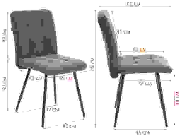 Стул обеденный Medeo LT, велюр, Blue (синий), 50х55х93 фото № 17