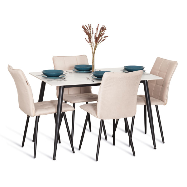 Стул обеденный Bari LT, флок , бежевый/черный, 7, 41х55х89 см фото № 10