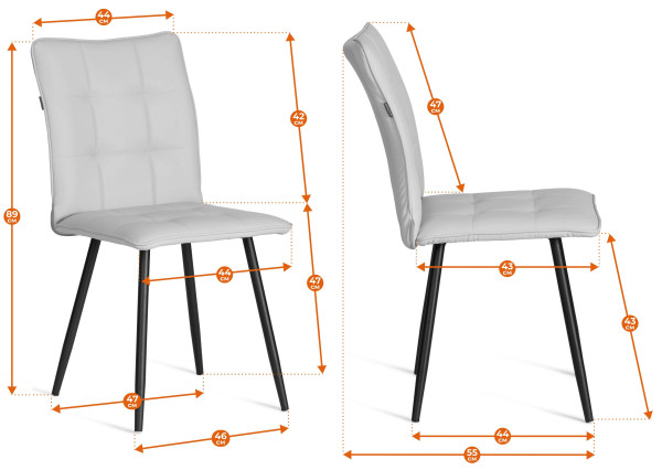 Стул обеденный Bari LT, экокожа, бежевая, 41х55х89 см фото № 17