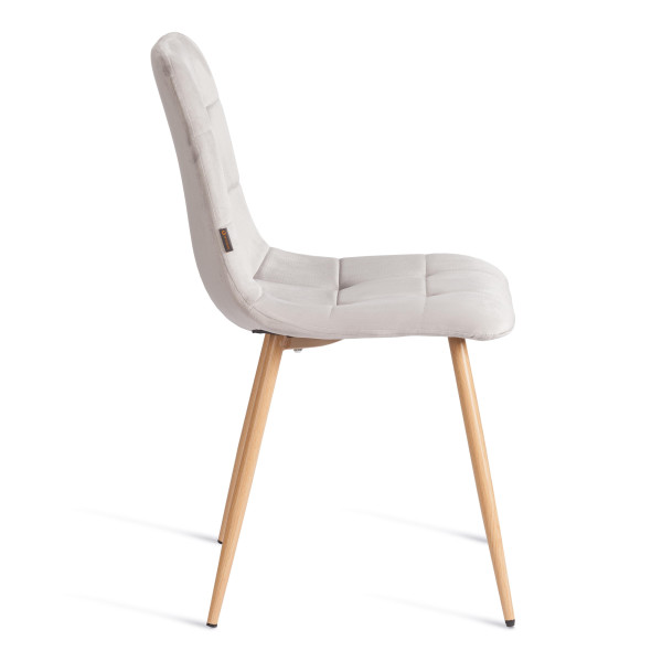 Стул CHILLY (mod. JSC-220) Велюр/металл , 44,5х52,5х88 см, Light grey (светло-серый) HLR14 / натуральный фото № 2