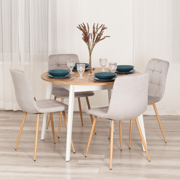 Стул CHILLY (mod. JSC-220) Велюр/металл , 44,5х52,5х88 см, Light grey (светло-серый) HLR14 / натуральный фото № 11