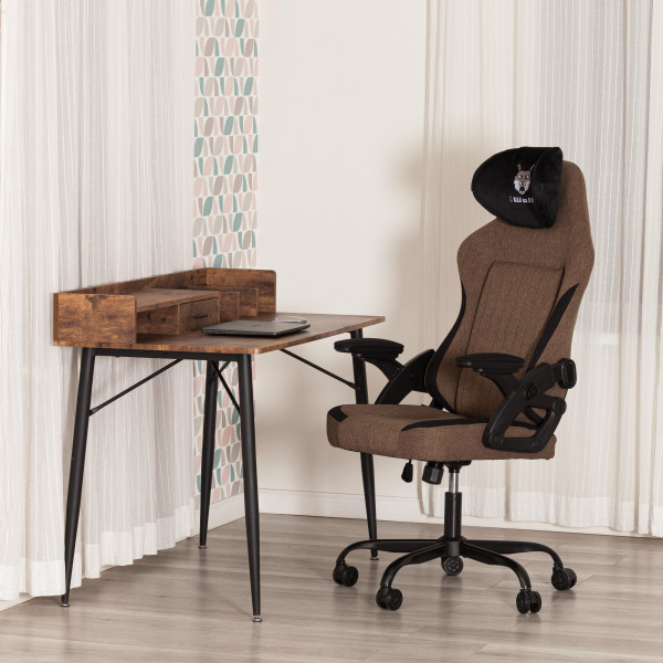 Кресло iWolf ткань, черный/коричневый фото № 18