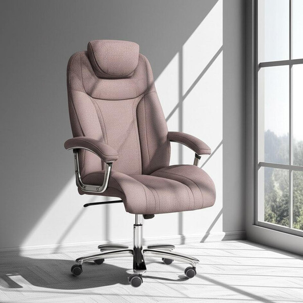 Кресло TRUST ткань рогожка Nice, мокко (серо-бежевая) фото № 14