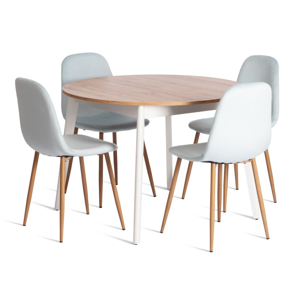 Стул BREEZE (mod. 4724) Велюр/металл , 44 х 53 х 87 см, Aquamarine (аквамарин) HLR16 / натуральный фото № 11