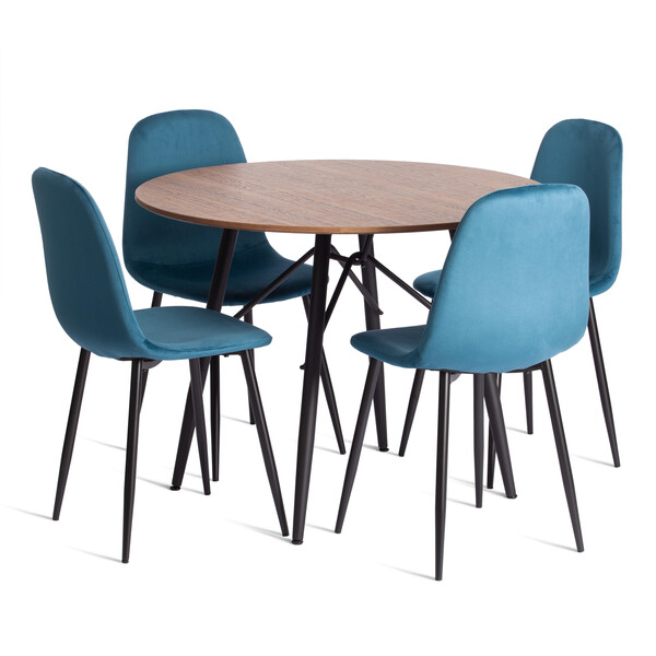 Стул BREEZE (mod. 4724) Велюр/металл , 44 х 53 х 87 см, Dark turquoise (темно-бирюзовый) HLR62 / черный фото № 11