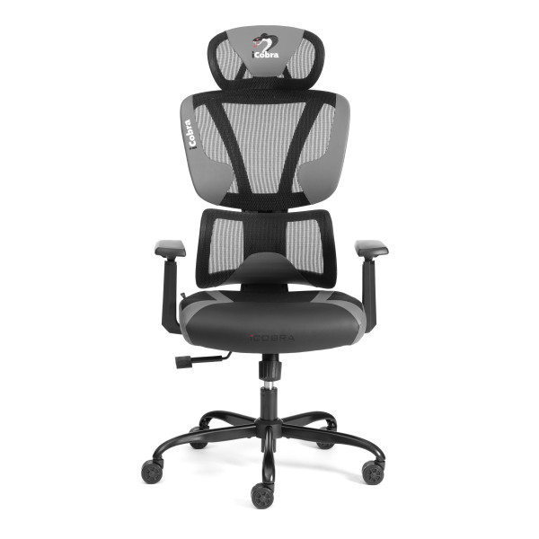 Кресло iCobra ткань / иск. кожа, черный / серый фото № 7