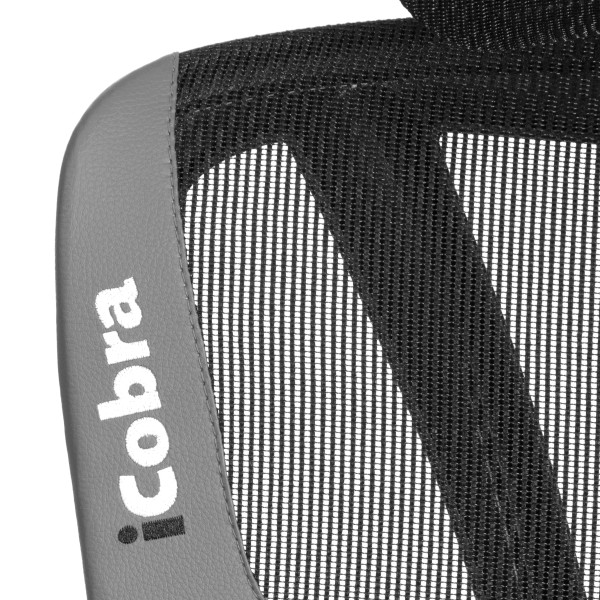 Кресло iCobra ткань / иск. кожа, черный / серый фото № 9