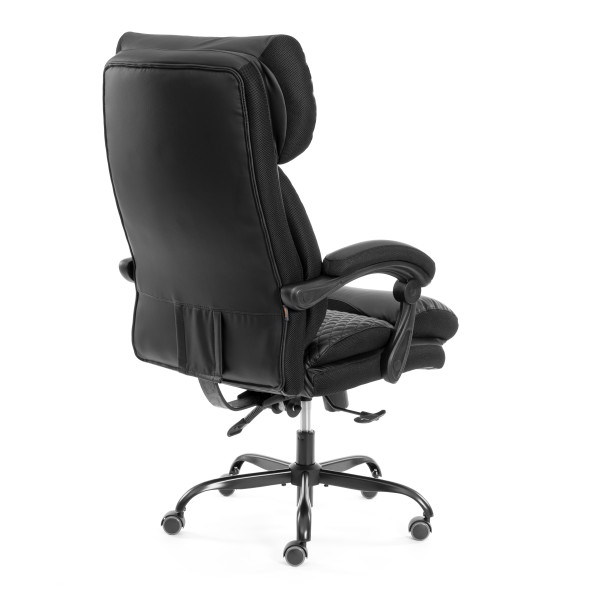 Кресло Chief metalBL  кож/зам/ткань, черный/черный стеганный/черный, 36-6/36-6/TW-11 фото № 4