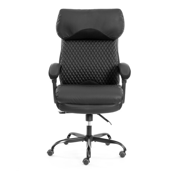 Кресло Chief metalBL  кож/зам/ткань, черный/черный стеганный/черный, 36-6/36-6/TW-11 фото № 6