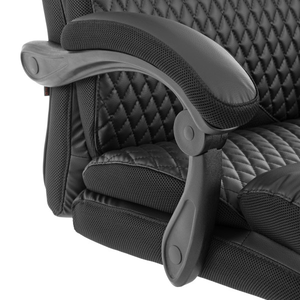 Кресло Chief metalBL  кож/зам/ткань, черный/черный стеганный/черный, 36-6/36-6/TW-11 фото № 8