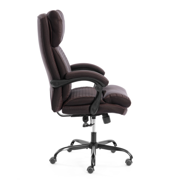 Кресло Chief metalBL  кож/зам/ткань, коричневый/коричневый стеганный, 36-36/36-36 стеганный/TW-24 фото № 2