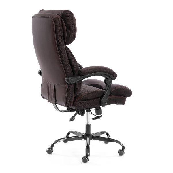 Кресло Chief metalBL  кож/зам/ткань, коричневый/коричневый стеганный, 36-36/36-36 стеганный/TW-24 фото № 4