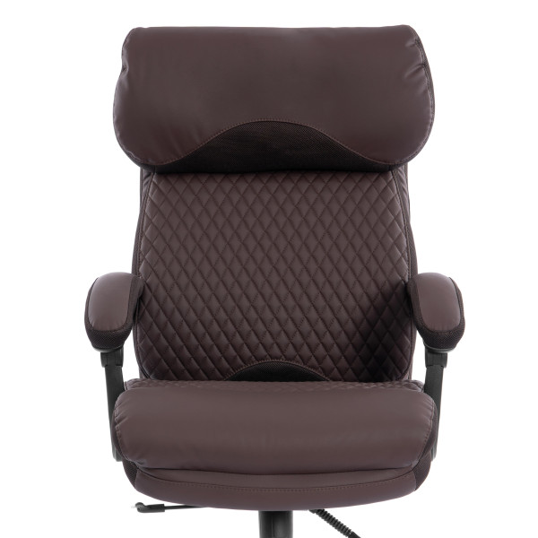 Кресло Chief metalBL  кож/зам/ткань, коричневый/коричневый стеганный, 36-36/36-36 стеганный/TW-24 фото № 7