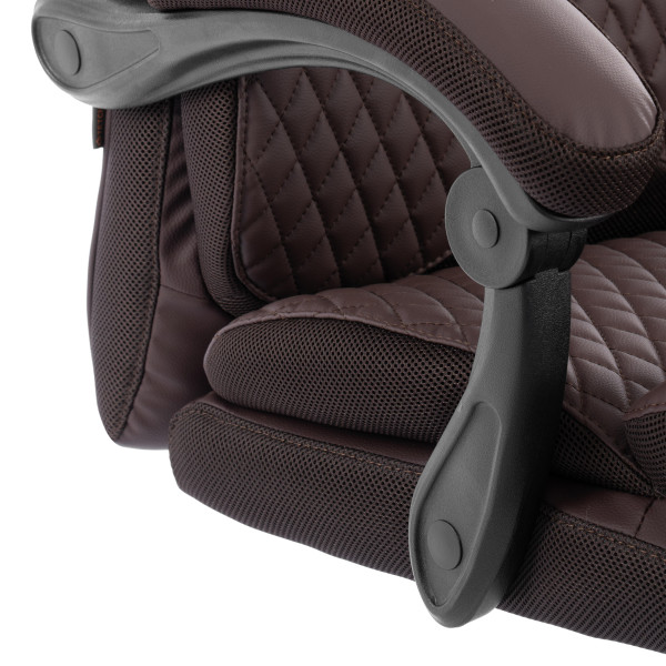 Кресло Chief metalBL  кож/зам/ткань, коричневый/коричневый стеганный, 36-36/36-36 стеганный/TW-24 фото № 8