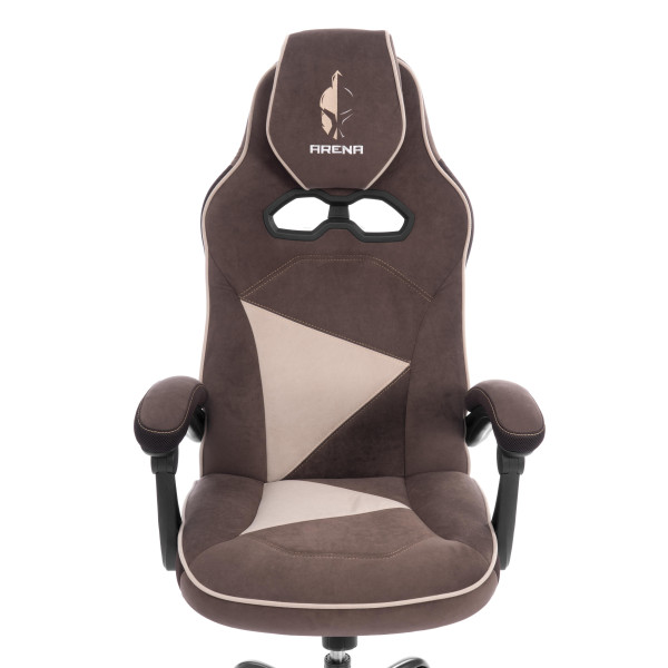 Кресло Arena metalBL велюр, коричневый/бежевый, 6/7 фото № 7