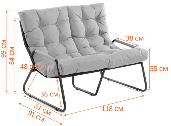 Диван Ergo/Эрго рогожка, серо-бежевый, 3M 16/2 фото № 13