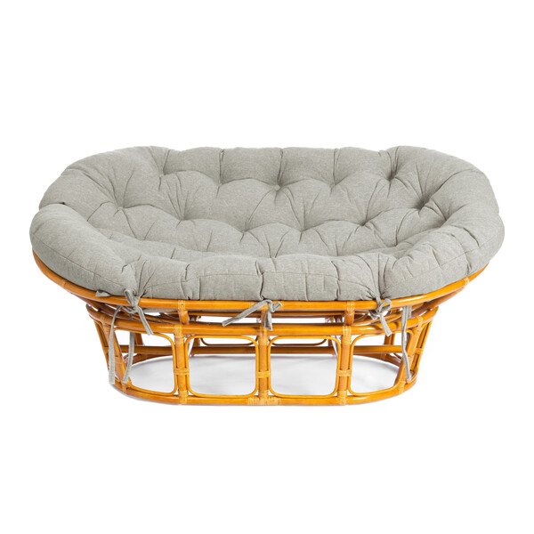 Диван MAMASAN/МАМАСАН 23/02 W /с подушкой/ 169х102х80 см, Pecan (орех), матрац 182х119 см, ткань серо-бежевая 3М 16/2 фото № 3