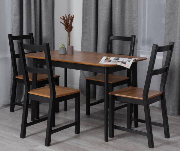 Стол Соната Люкс/ Sonata Lux table, 120х75х73 см массив сосны, антик/чёрный, 120х75х73 см фото № 7