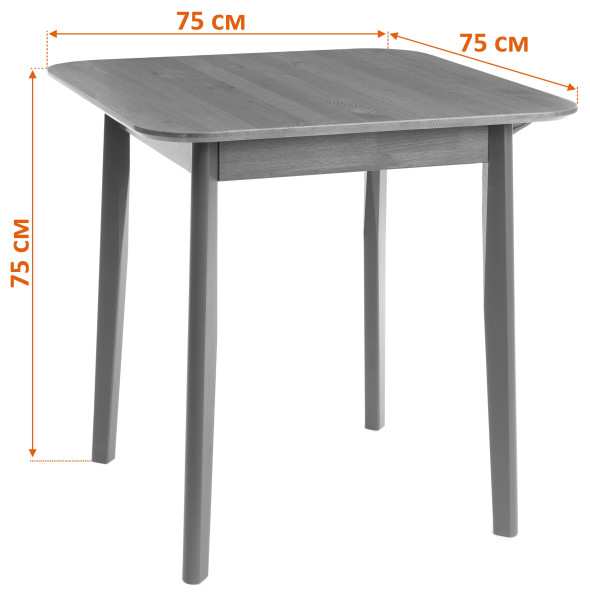 Стол Соната Люкс/ Sonata Lux table, 75х75х73 см массив сосны, антик /графит, 75х75х73 см фото № 7