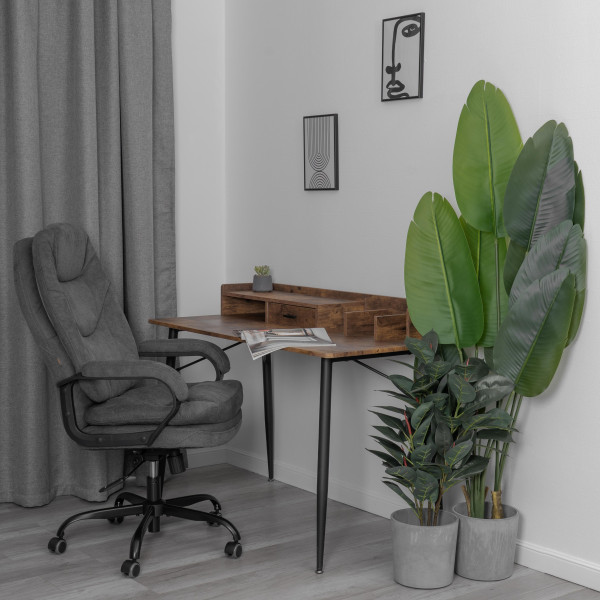 Кресло COMFORT Lux (22) metalBL ткань, серый, KUB 05 фото № 16