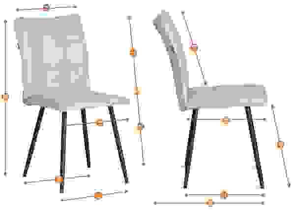 Стул обеденный Bari велюр, коричневый, 6, 46х55х89 фото № 15