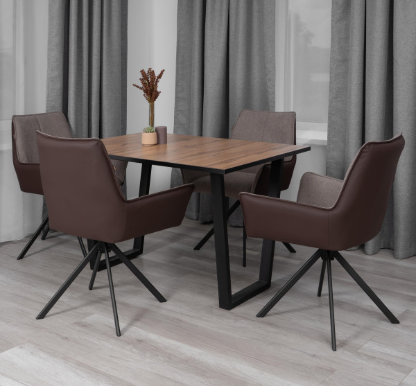 Кресло Murano/Мурано опора 360, велюр/букле (HYP)/Экокожа, бежевый/коричневый фото № 16