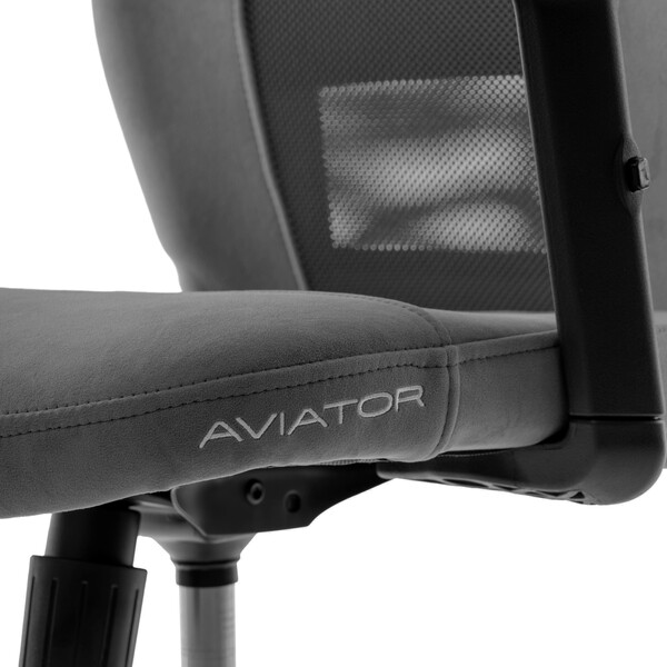 Кресло AVIATOR PLT metalBL флок/ткань, серый, 29/W-12 фото № 15