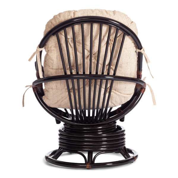 Кресло-качалка из ротанга «Флорес» (Flores 5005) + Подушка (Антик Браун) фото № 4