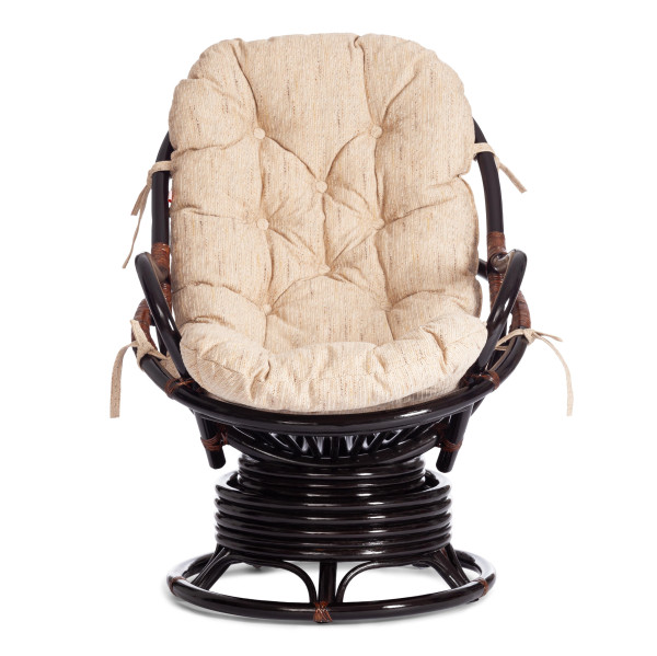 Кресло-качалка из ротанга «Флорес» (Flores 5005) + Подушка (Антик Браун) фото № 5