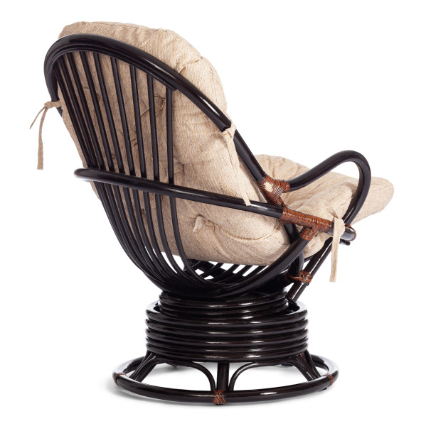 Кресло-качалка из ротанга «Флорес» (Flores 5005) + Подушка (Антик Браун) фото № 3