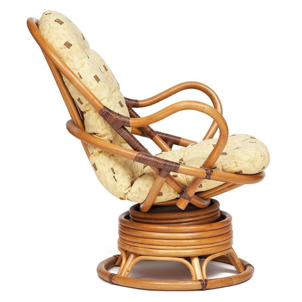Кресло-качалка из ротанга «Флорес» (Flores 5005) + Подушка (Мёд) фото № 3